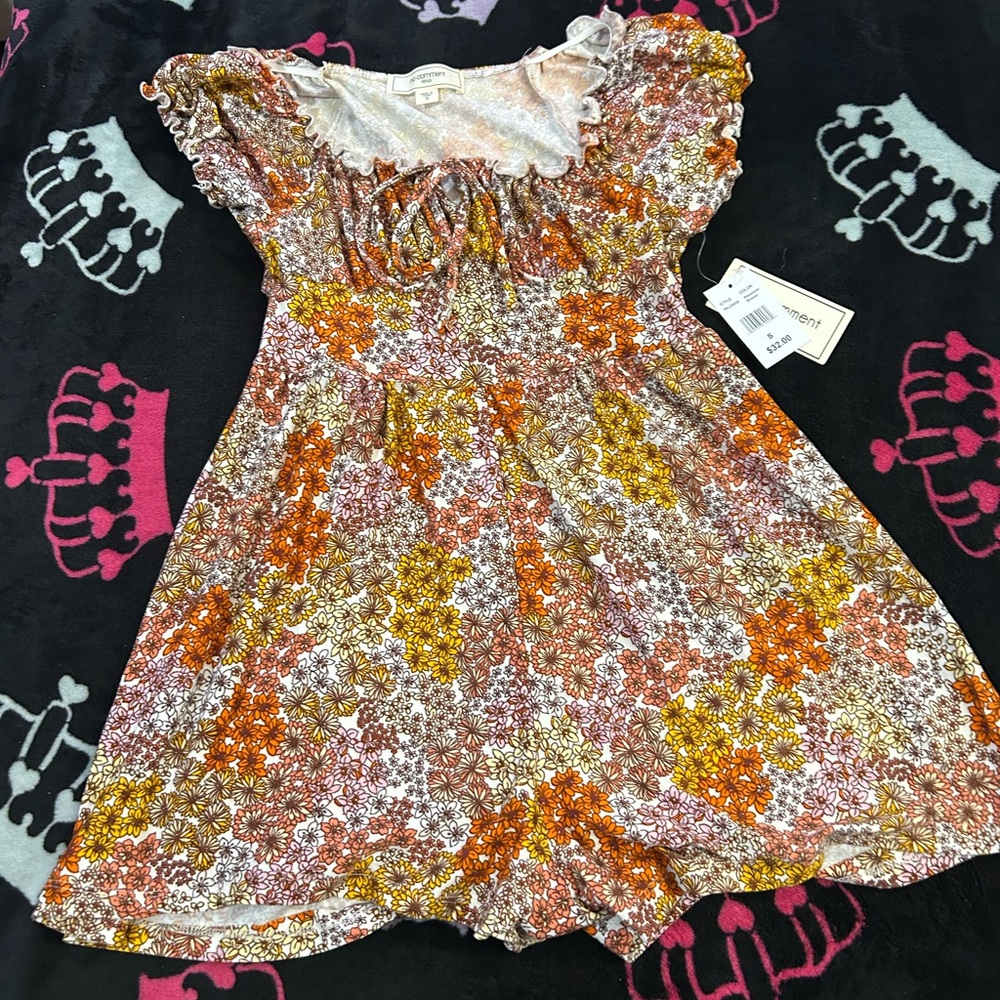Orange and Yellow flower romper